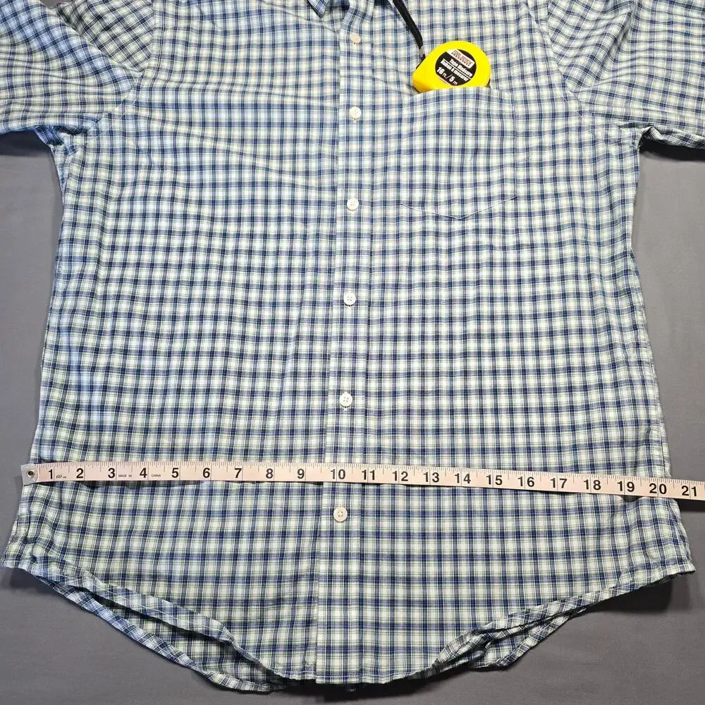 Banana Republic Blue White Plaid Shirt Long Sleeve Button Up Slim Fit Men Size M